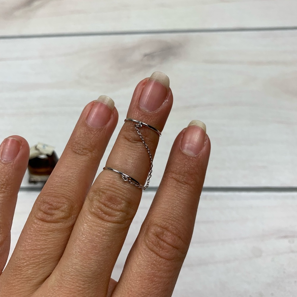 NWT double chain ring midi ring